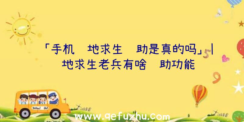 「手机绝地求生辅助是真的吗」|绝地求生老兵有啥辅助功能